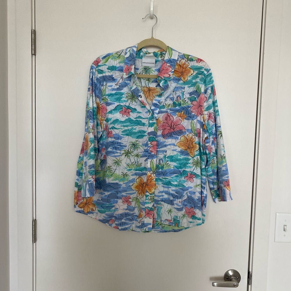 Alfred Dunner Floral Hawaiian-esque Lightweight Jacket (or shirt) - XL